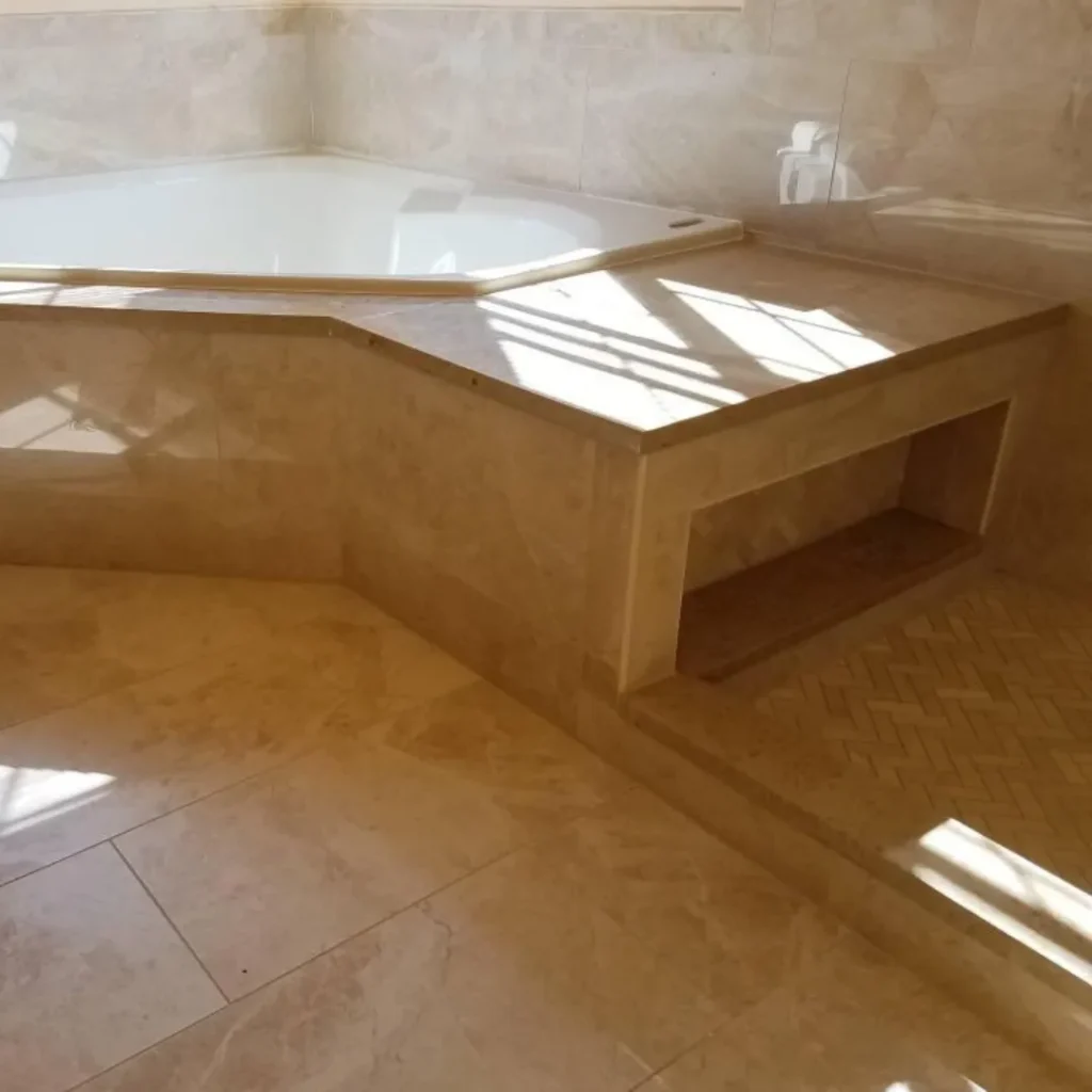 Professional bathroom remodel with modern tile in Rockville MD